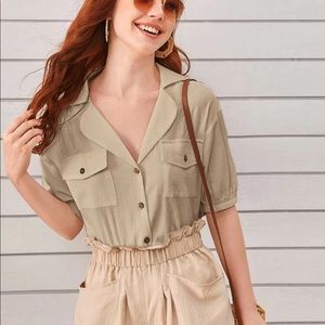 SHEIN KHAKI BLOUSE